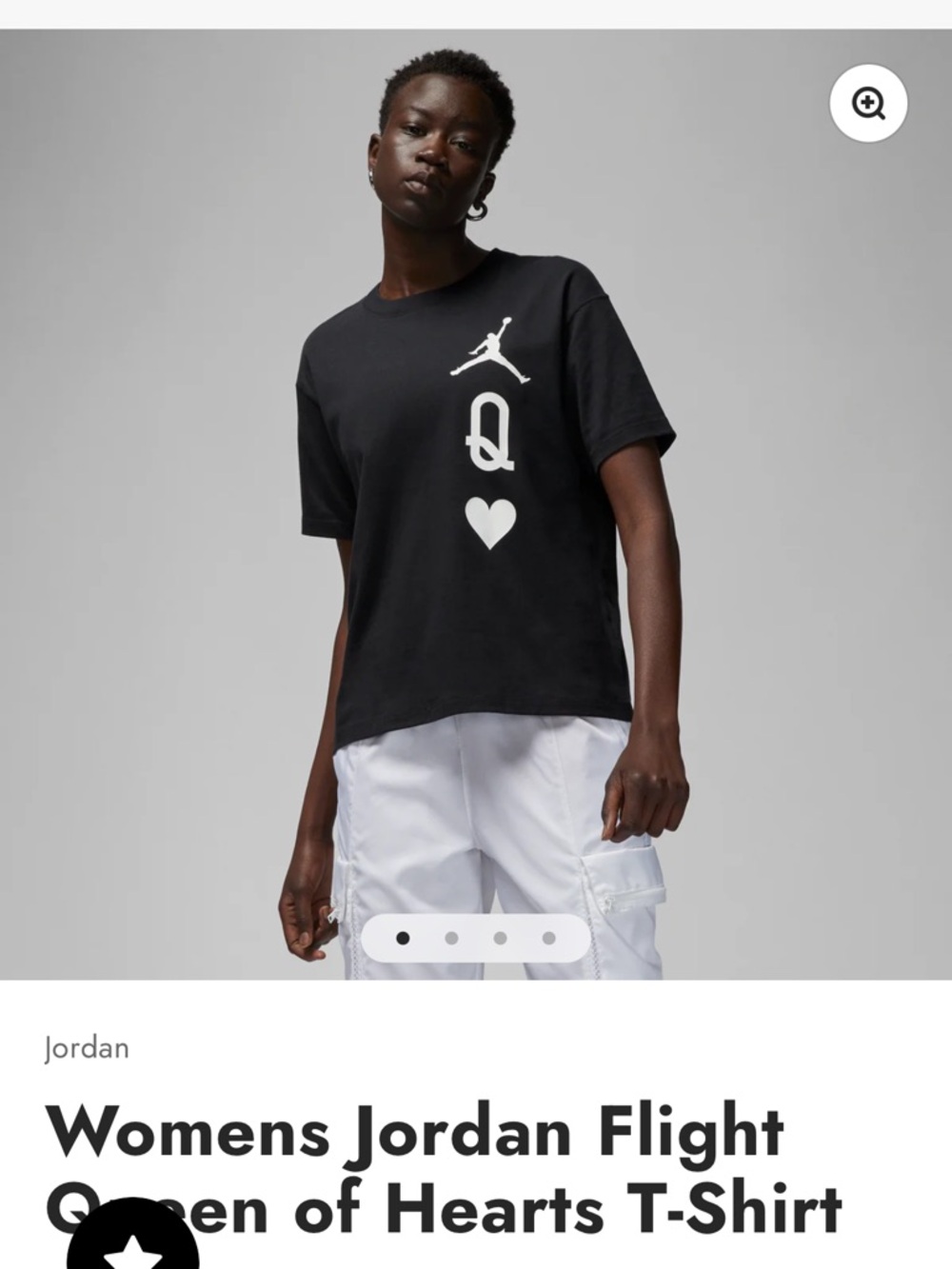 Jordan brand “oversized” Black Crop Top with White Accents.